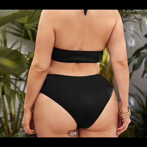 Shein Leopard one piece cutout bathing suit 1x NWT - Picture 4 of 6